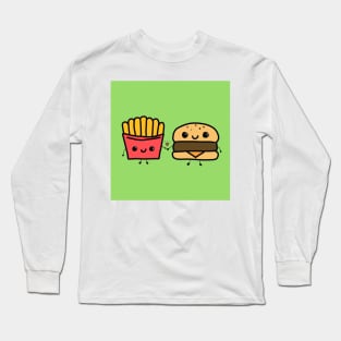 Kawaii fries and burger Long Sleeve T-Shirt